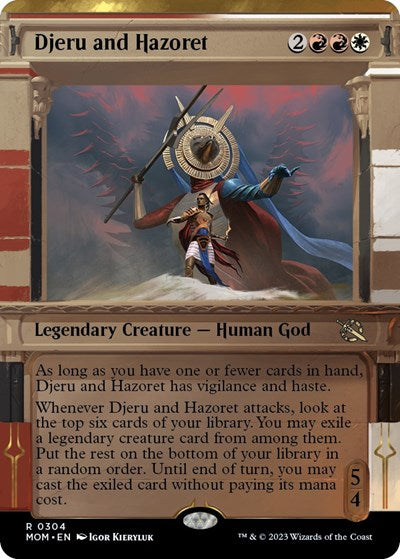 Djeru and Hazoret (Showcase) (March of the Machine) Light Play Foil