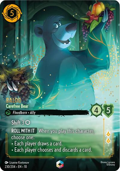 Baloo - Carefree Bear (Enchanted) (Whispers in the Well) Near Mint Holofoil