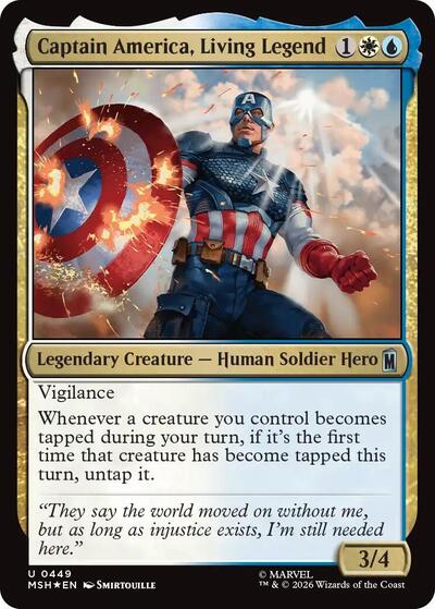 Captain America, Living Legend (Surge Foil) (Marvel Super Heroes) Near Mint Foil