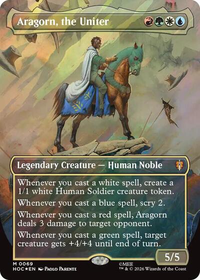 Aragorn, the Uniter (Borderless) (Surge Foil) (The Hobbit: Eternal-Legal) Near Mint Foil