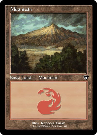 Mountain (447) (Retro Frame) (Commander Masters) Light Play Foil