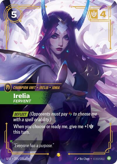Irelia Fervent (Overnumbered) (Spiritforged) Near Mint Foil