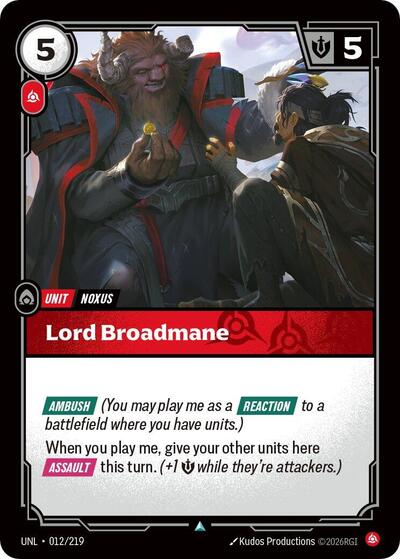 Lord Broadmane (Unleashed) Near Mint Foil