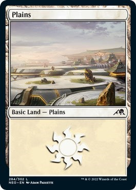 Plains (284) (Kamigawa: Neon Dynasty) Near Mint Foil
