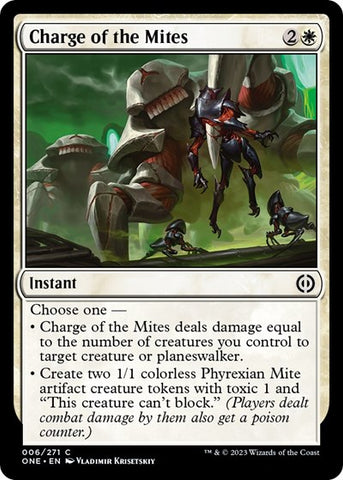 Charge of the Mites (Phyrexia: All Will Be One) Near Mint Foil