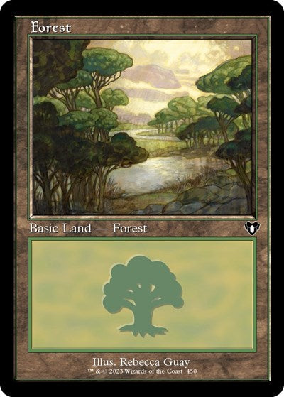 Forest (450) (Retro Frame) (Commander Masters) Near Mint Foil