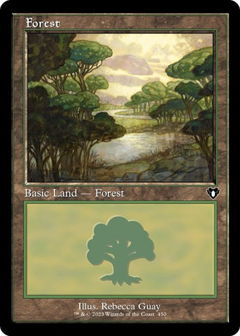 Forest (450) (Retro Frame) (Commander Masters) Near Mint Foil