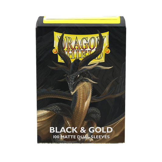 Dragon Shield Dual Matte Standard Sleeves - Black & Gold (100-Pack)