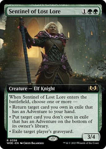 Sentinel of Lost Lore (Extended Art) (Wilds of Eldraine) Near Mint