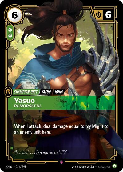 Yasuo Remorseful (Origins) Near Mint Foil