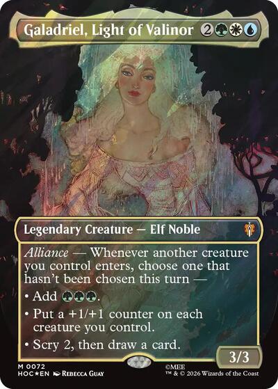 Galadriel, Light of Valinor (Borderless) (Surge Foil) (The Hobbit: Eternal-Legal) Near Mint Foil