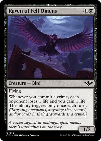 Raven of Fell Omens (Outlaws of Thunder Junction) Near Mint Foil