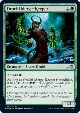 Orochi Merge-Keeper (Kamigawa: Neon Dynasty) Near Mint Foil