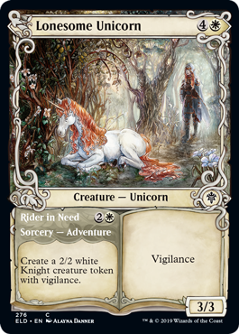 Lonesome Unicorn (Showcase) (Throne of Eldraine) Near Mint