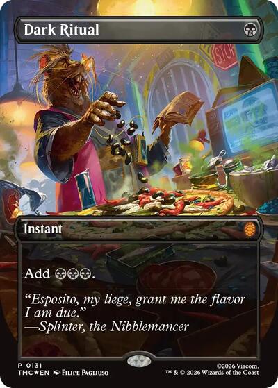 Dark Ritual (Borderless) (Commander: Teenage Mutant Ninja Turtles) Near Mint Foil