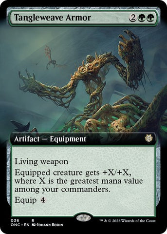 Tangleweave Armor (Extended Art) (Commander: Phyrexia: All Will Be One) Near Mint Foil