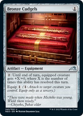 Bronze Cudgels (Kamigawa: Neon Dynasty) Near Mint Foil