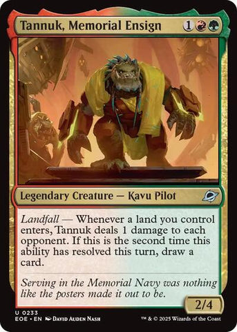 Tannuk, Memorial Ensign (Edge of Eternities) Near Mint Foil