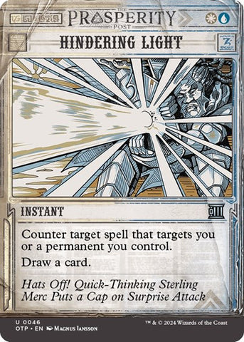 Hindering Light (Outlaws of Thunder Junction: Breaking News) Near Mint Foil
