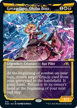 Greasefang, Okiba Boss (Showcase) (Kamigawa: Neon Dynasty) Near Mint Foil