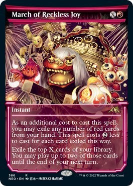 March of Reckless Joy (Showcase) (Kamigawa: Neon Dynasty) Near Mint Foil
