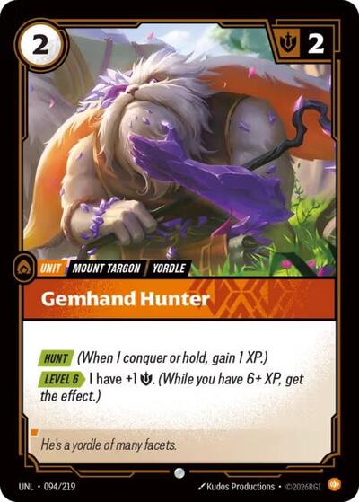 Gemhand Hunter (Unleashed) Near Mint Foil