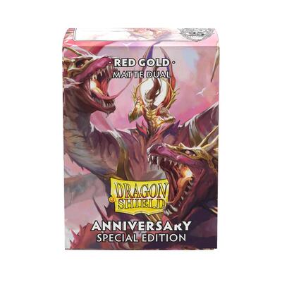 Dragon Shield Dual Matte: Anniversary Special Edition Red Gold (100-pack) (Dragon Shield) New