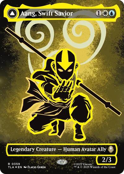 Aang, Swift Savior (Borderless) (Neon Ink Foil) (Avatar: The Last Airbender) Near Mint Foil