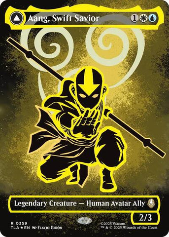 Aang, Swift Savior (Borderless) (Neon Ink Foil) (Avatar: The Last Airbender) Near Mint Foil