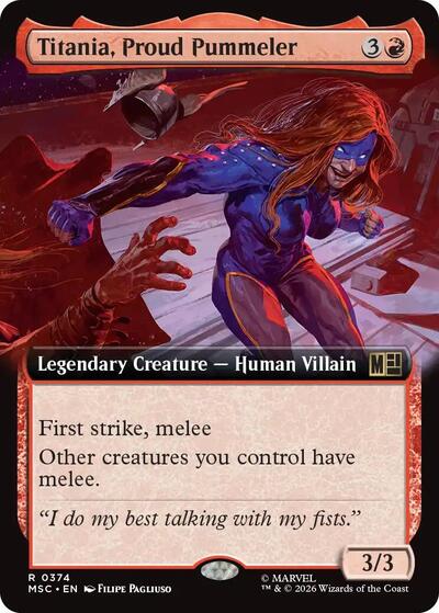 Titania, Proud Pummeler (Extended Art) (Commander: Marvel Super Heroes) Near Mint