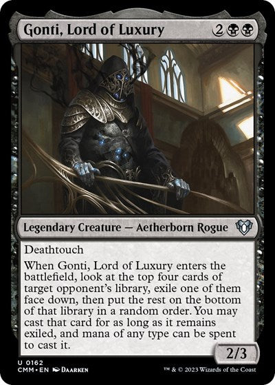 Gonti, Lord of Luxury (Commander Masters) Light Play Foil