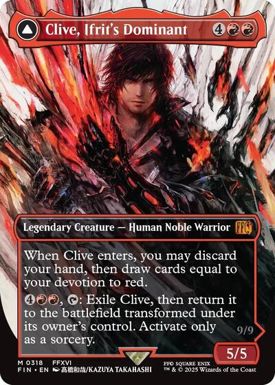 Clive, Ifrit's Dominant (Borderless) (0318) (Universes Beyond: FINAL FANTASY) Near Mint Foil