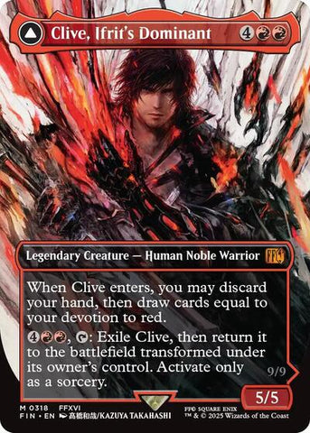 Clive, Ifrit's Dominant (Borderless) (0318) (Universes Beyond: FINAL FANTASY) Near Mint Foil