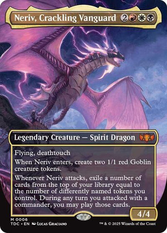 Neriv, Crackling Vanguard (Borderless) (Commander: Tarkir: Dragonstorm) Near Mint Foil