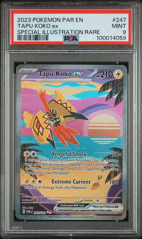 2023 POKEMON PAR EN-PARADOX RIFT 247 TAPU KOKO EX SIR PSA 9