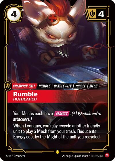 Rumble Hotheaded (Alternate Art) (Spiritforged) Near Mint Foil