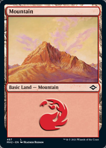 Mountain (487) (Modern Horizons 2) Near Mint Foil