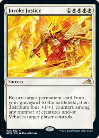 Invoke Justice (Kamigawa: Neon Dynasty) Near Mint Foil