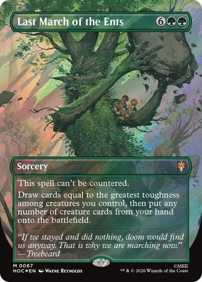 Last March of the Ents (Borderless) (Surge Foil) (The Hobbit: Eternal-Legal) Near Mint Foil