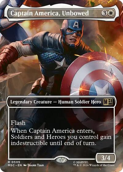 Captain America, Unbowed (Borderless) (Commander: Marvel Super Heroes) Near Mint