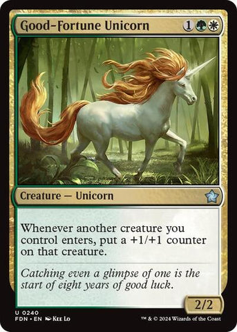 Good-Fortune Unicorn (Foundations) Near Mint Foil