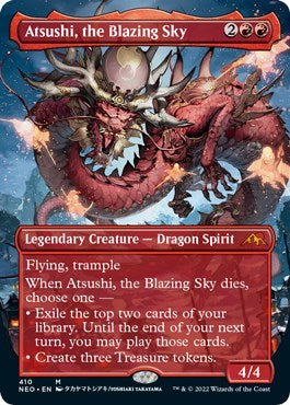 Atsushi, the Blazing Sky (Borderless) (Kamigawa: Neon Dynasty) Near Mint