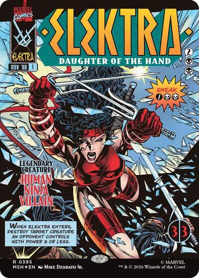 Elektra, Daughter of the Hand (Borderless) (395) (Marvel Super Heroes) Near Mint