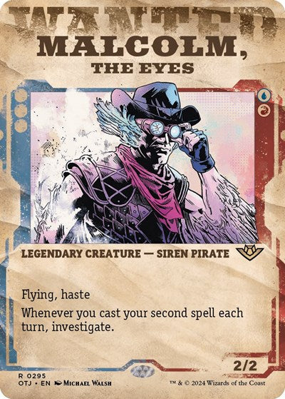 Malcolm, the Eyes (Showcase) (Outlaws of Thunder Junction) Light Play Foil