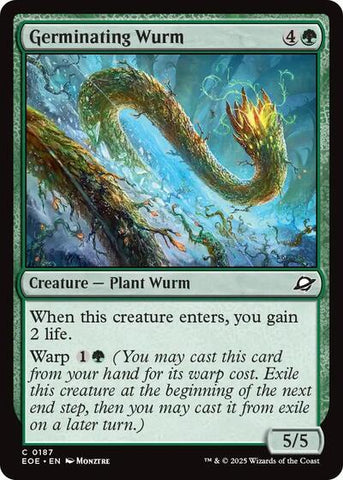 Germinating Wurm (Edge of Eternities) Near Mint Foil