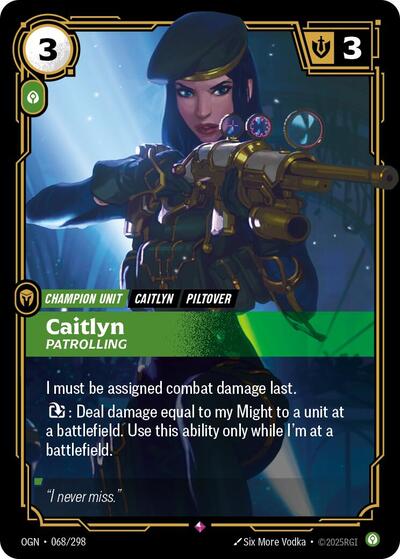 Caitlyn Patrolling (Origins) Near Mint Foil