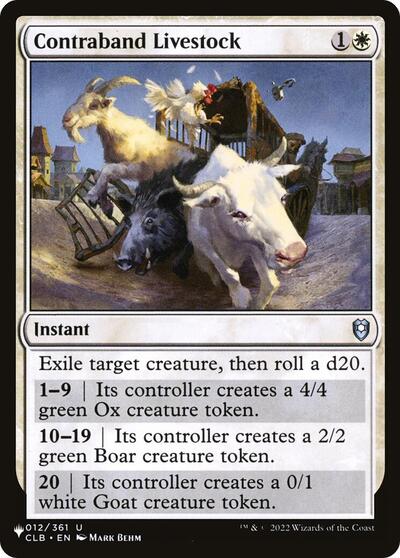 Contraband Livestock (The List) Near Mint