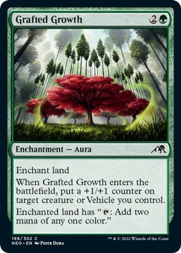 Grafted Growth (Kamigawa: Neon Dynasty) Near Mint Foil