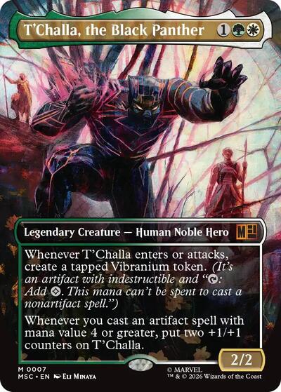T'Challa, the Black Panther (Borderless) (Commander: Marvel Super Heroes) Near Mint Foil