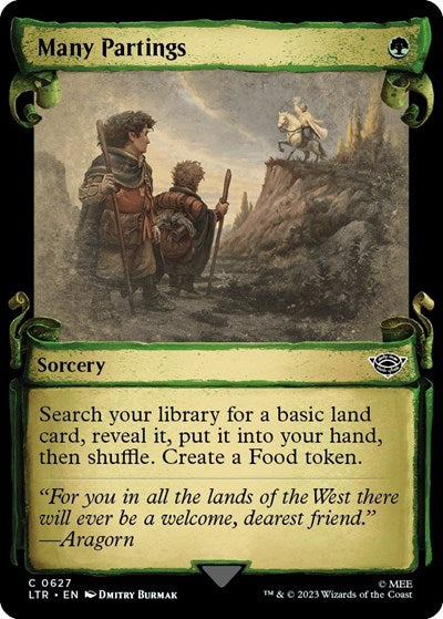 Many Partings (Showcase Scrolls) (Universes Beyond: The Lord of the Rings: Tales of Middle-earth) Near Mint